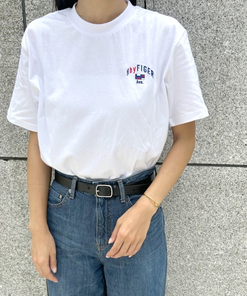 Niell(ニール)の「【H by FIGER/エイチ バイ フィガー】刺繍ロゴ 半袖 Tシャツ(Tシャツ/カットソー・レディース・ホワイト/ブラック・M/L/XL)」の8枚目の写真
