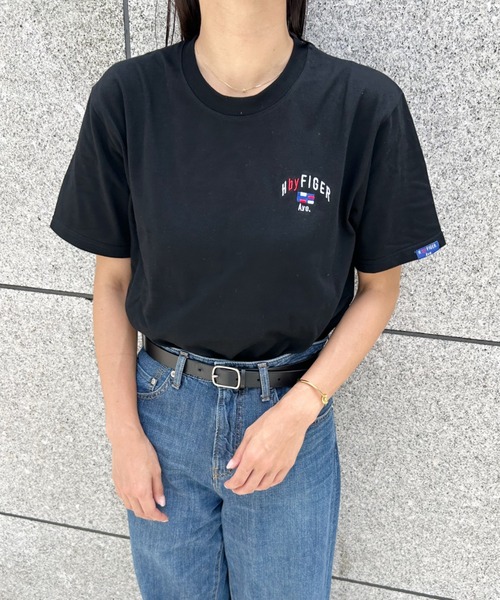 Niell(ニール)の「【H by FIGER/エイチ バイ フィガー】刺繍ロゴ 半袖 Tシャツ(Tシャツ/カットソー・レディース・ホワイト/ブラック・M/L/XL)」の5枚目の写真