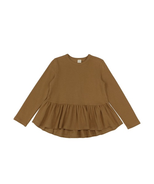 Bee des Bee(ビーデスビー)の「ペプラムトップス(Tシャツ/カットソー・キッズ・コーラルピンク/カーキオリーブ/グレイッシュベージュ/チャコール/サックスブルー/グリーン系/ライラック/ブルーグレー/ライトブルー/ブラウン・110cm/120cm/130cm/140cm/150cm/100cm)」の21枚目の写真