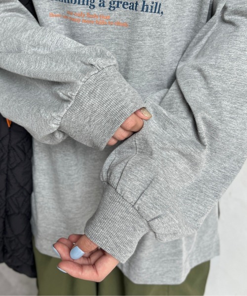 CPCM(シーピーシーエム)の「マウンテンロゴBIGロンT(Tシャツ/カットソー・レディース・オフホワイト/チャコールグレー/グレー・FREE)」の14枚目の写真