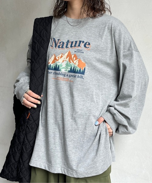 CPCM(シーピーシーエム)の「マウンテンロゴBIGロンT(Tシャツ/カットソー・レディース・オフホワイト/チャコールグレー/グレー・FREE)」の20枚目の写真