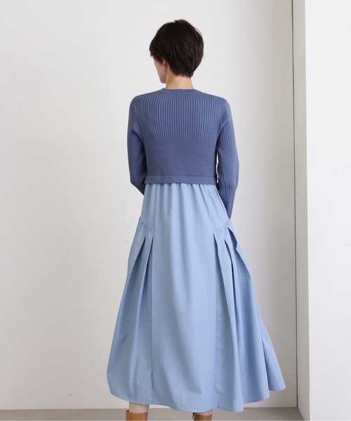 N.(N. Natural Beauty Basic)(エヌエヌナチュラルビューティーベーシック)の「◆ビスチェ風ニットドッキングワンピース(ワンピース・レディース・ブラック/ブルー/モカ・MEDIUM)」の16枚目の写真