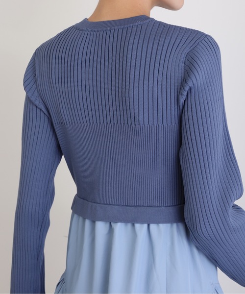 N.(N. Natural Beauty Basic)(エヌエヌナチュラルビューティーベーシック)の「◆ビスチェ風ニットドッキングワンピース(ワンピース・レディース・ブラック/ブルー/モカ・MEDIUM)」の19枚目の写真