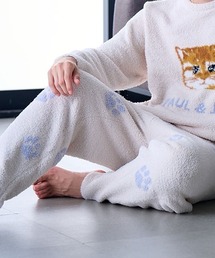 PAUL&JOE（ポールアンドジョー）の「【PAUL&JOE】ランダム猫足跡ジャガード　ロングパンツ（ルームウェア/パジャマ）」