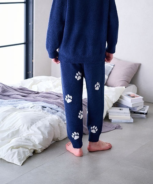 PAUL&JOE】ランダム猫足跡ジャガード ロングパンツ（ルームウェア