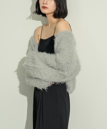 NEUNA | 【トレンド感抜群のフェザーヤーン！】ショート丈フェザーヤーンニットカーディガン(カーディガン/ボレロ)