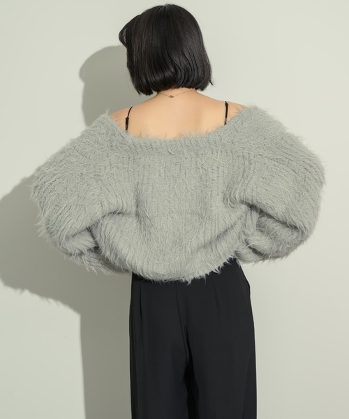 NEUNA（ヌナ）の「ショート丈シャギーカーディガン（カーディガン/ボレロ・レディース・ブラック/アイボリー/グレー/チャコールグレー・FREE）」の11枚目の写真