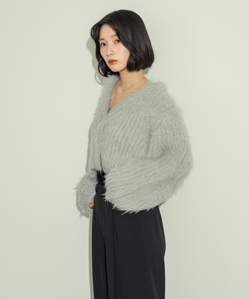 NEUNA（ヌナ）の「ショート丈シャギーカーディガン（カーディガン/ボレロ・レディース・ブラック/アイボリー/グレー/チャコールグレー・FREE）」の15枚目の写真