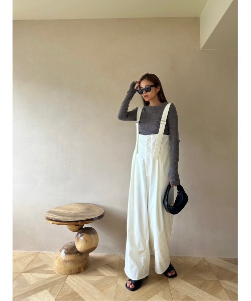 TRUNC（トランクエイティーエイト）の「Belted Nylon Overalls（サロペット/オーバーオール・レディース・ブラック/アイボリー/グレー・FREE）」の4枚目の写真