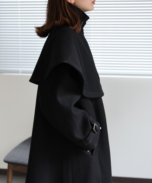 セール】【2WAY】フェイクウールステンカラーコート/バルマカーン