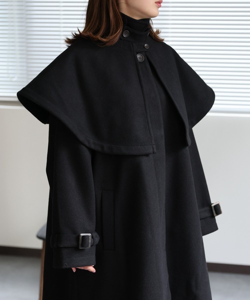 セール】【2WAY】フェイクウールステンカラーコート/バルマカーン