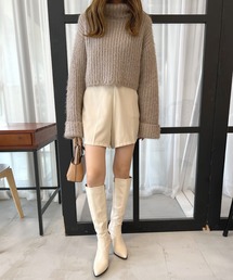 美シルエットポインテッドトゥロングブーツ