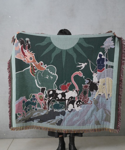 【完売希少品】BIRTHDAYBARブランケット リバーシブル 膝掛け ひざ掛け BIRTHDAY BAR（バースデイバー）の「THROWKET（ブランケット