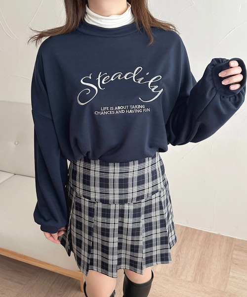 apres jour(アプレジュール)の「アーチロゴ刺繍スウェット【ZOZOTOWN限定アイテム】(スウェット・レディース・ネイビー/ライトグレー/オフホワイト・X-LARGE/フリー)」の6枚目の写真