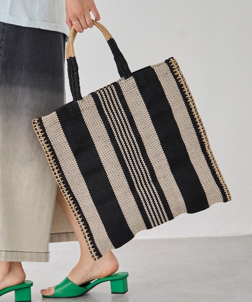 LAVEANGE(ラビアンジェ)の「TARANGO JUTE TOTE BAG/ジュート トートバッグ(トートバッグ・レディース・ブラック系その他/ブラック系その他2/オレンジ/ブルー/ブラウン系その他/ブラック系その他3・F)」の1枚目の写真