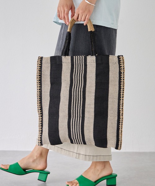 LAVEANGE(ラビアンジェ)の「TARANGO JUTE TOTE BAG/ジュート トートバッグ(トートバッグ・レディース・ブラック系その他/ブラック系その他2/オレンジ/ブルー/ブラウン系その他/ブラック系その他3・F)」の7枚目の写真