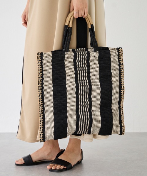 LAVEANGE(ラビアンジェ)の「TARANGO JUTE TOTE BAG/ジュート トートバッグ(トートバッグ・レディース・ブラック系その他/ブラック系その他2/オレンジ/ブルー/ブラウン系その他/ブラック系その他3・F)」の8枚目の写真