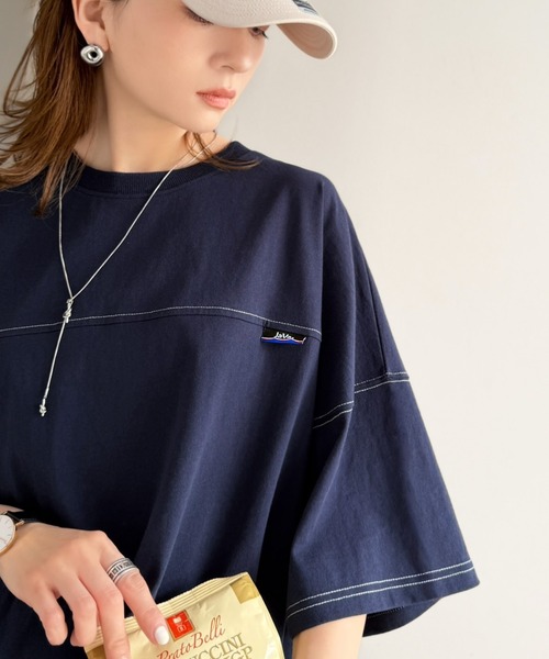 Tシャツ/カットソー（ブルー・ネイビー/青色系・ロング丈