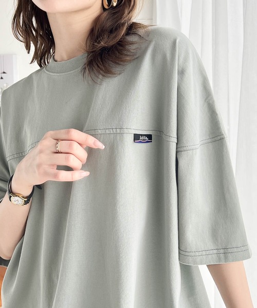 Java（ジャバ）の「【JaVaコラボ】ユニセックスで着れちゃう。コットン100% フットボール オーバーサイズ シンプル半袖プルオーバー（Tシャツ/カットソー・レディース・オートミール/グリーン/ブラック/オフホワイト・X-LARGE/SMALL/MEDIUM/LARGE）」の10枚目の写真