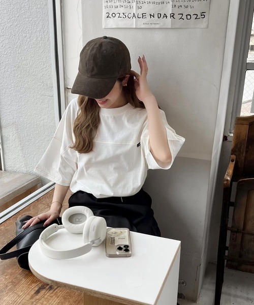 Java（ジャバ）の「【JaVaコラボ】ユニセックスで着れちゃう。コットン100% フットボール オーバーサイズ シンプル半袖プルオーバー（Tシャツ/カットソー・レディース・オートミール/グリーン/ブラック/オフホワイト・X-LARGE/SMALL/MEDIUM/LARGE）」の18枚目の写真