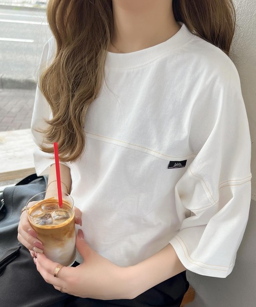 Java（ジャバ）の「【JaVaコラボ】ユニセックスで着れちゃう。コットン100% フットボール オーバーサイズ シンプル半袖プルオーバー（Tシャツ/カットソー・レディース・オートミール/グリーン/ブラック/オフホワイト・X-LARGE/SMALL/MEDIUM/LARGE）」の19枚目の写真