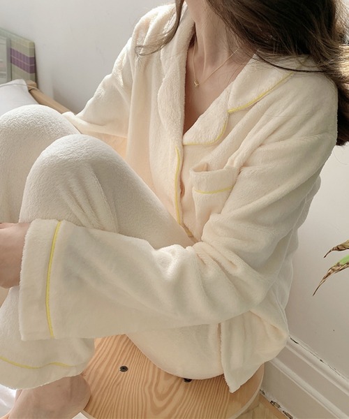 セール】モコモコのパジャマ ルームウェア上下2点セット【長袖