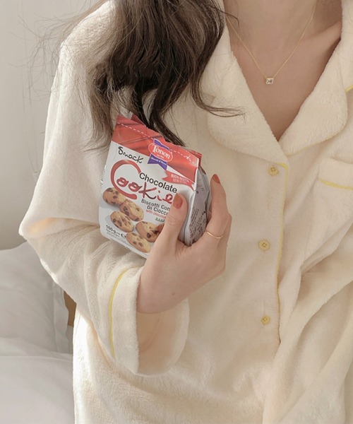 VitaFelice(ヴィータフェリーチェ)の「モコモコのパジャマ ルームウェア上下2点セット【長袖】(ルームウェア/パジャマ・レディース・ブルー/ピンク/アイボリー/グレー・FREE)」の15枚目の写真