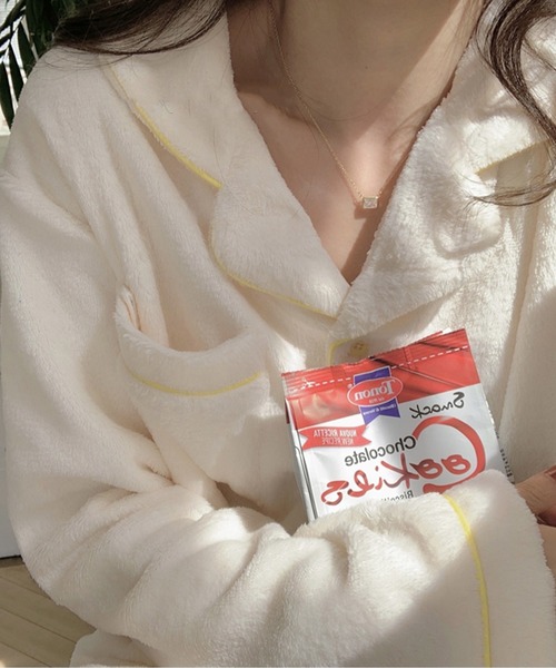 VitaFelice(ヴィータフェリーチェ)の「モコモコのパジャマ ルームウェア上下2点セット【長袖】(ルームウェア/パジャマ・レディース・ブルー/ピンク/アイボリー/グレー・FREE)」の18枚目の写真