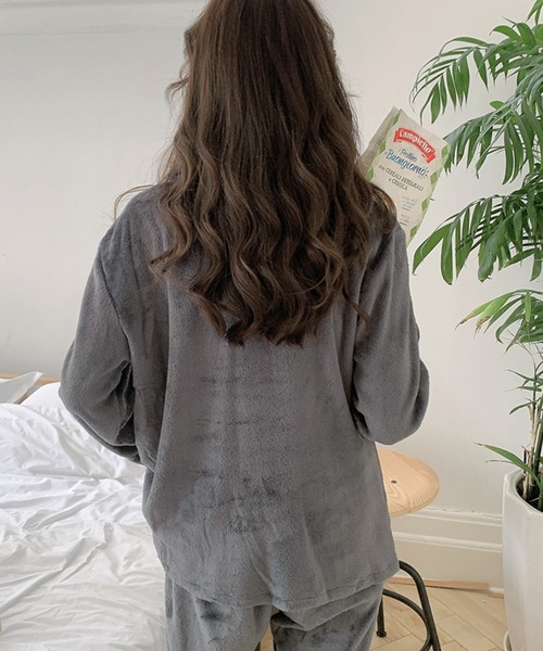 VitaFelice(ヴィータフェリーチェ)の「モコモコのパジャマ ルームウェア上下2点セット【長袖】(ルームウェア/パジャマ・レディース・ブルー/ピンク/アイボリー/グレー・FREE)」の20枚目の写真