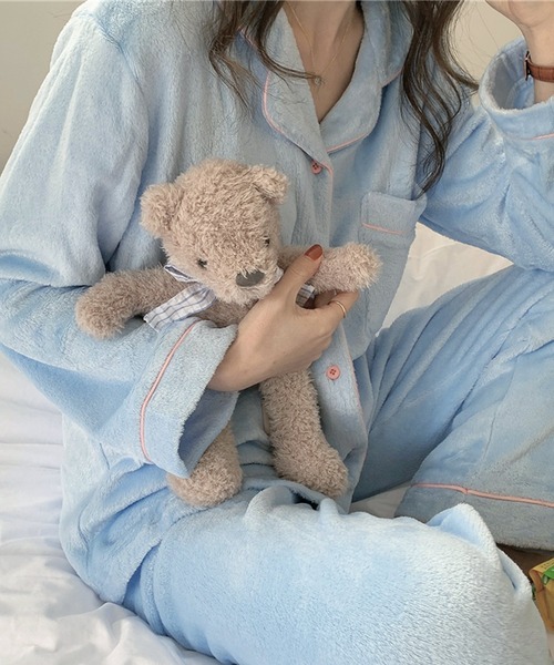 セール】モコモコのパジャマ ルームウェア上下2点セット【長袖