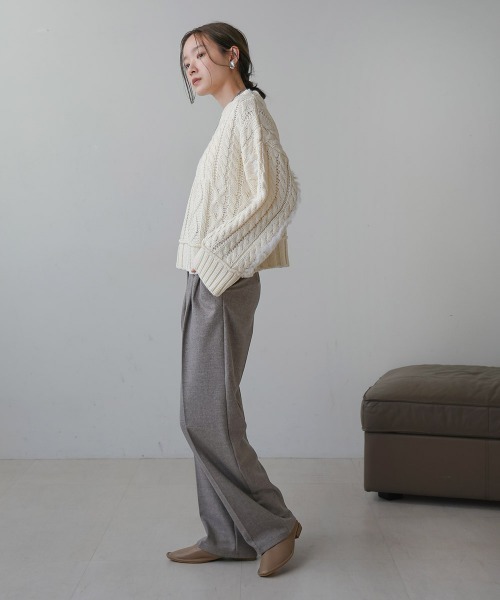 Bab(バブ)の「ラビットファーショートニット(ニット/セーター・レディース・オフホワイト/ライトグレー/ベージュ・FREE)」の9枚目の写真