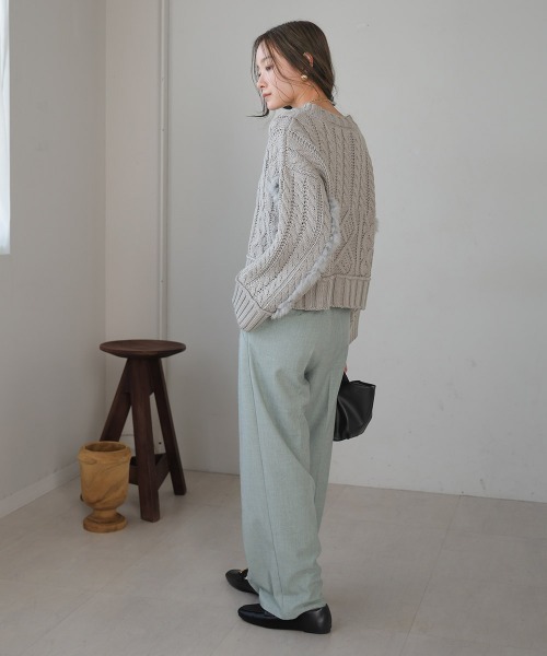 Bab(バブ)の「ラビットファーショートニット(ニット/セーター・レディース・オフホワイト/ライトグレー/ベージュ・FREE)」の19枚目の写真