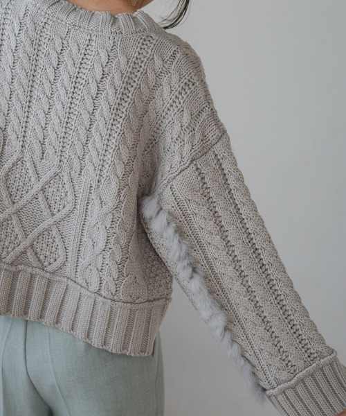 Bab(バブ)の「ラビットファーショートニット(ニット/セーター・レディース・オフホワイト/ライトグレー/ベージュ・FREE)」の21枚目の写真