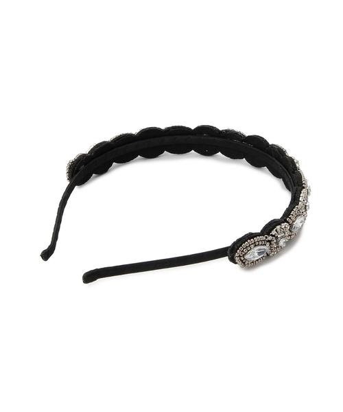 green label relaxing(グリーンレーベルリラクシング)の「GB ビジューカチューシャ(カチューシャ・レディース・ブラック・フリー)」の2枚目の写真