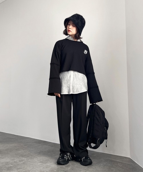 ISOOK(アイスー)の「【ISOOK / アイスー】紐デザイン配色ダッドスニーカー / 厚底スニーカー 韓国 ダッドシューズ ZOZOTOWN限定(スニーカー・レディース・グレー/ブラック・25/23/23.5/24.5)」の3枚目の写真