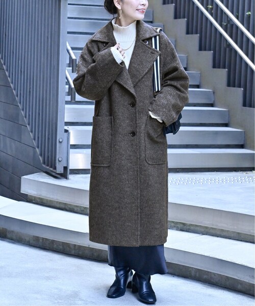 B.C STOCK（ベーセーストック）の「シャギーロングコート（チェスターコート・レディース・グリーン/ブラウン/ブルー・FREE）」の2枚目の写真