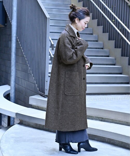 B.C STOCK（ベーセーストック）の「シャギーロングコート（チェスターコート・レディース・グリーン/ブラウン/ブルー・FREE）」の7枚目の写真