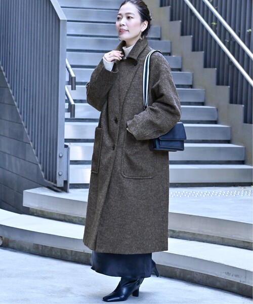 B.C STOCK（ベーセーストック）の「シャギーロングコート（チェスターコート・レディース・グリーン/ブラウン/ブルー・FREE）」の9枚目の写真