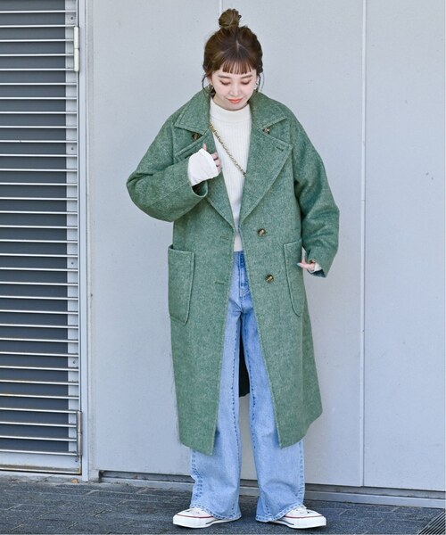 B.C STOCK（ベーセーストック）の「シャギーロングコート（チェスターコート・レディース・グリーン/ブラウン/ブルー・FREE）」の11枚目の写真