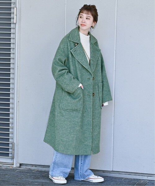 B.C STOCK（ベーセーストック）の「シャギーロングコート（チェスターコート・レディース・グリーン/ブラウン/ブルー・FREE）」の15枚目の写真