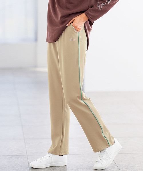 BELLUNA PLUS(ベルーナ)の「<E/A>配色ジャージパンツ股下70cm(その他パンツ・レディース・ライトグレー/ネイビー/ブラック/チャコール・LARGE/MEDIUM/X-LARGE)」の3枚目の写真