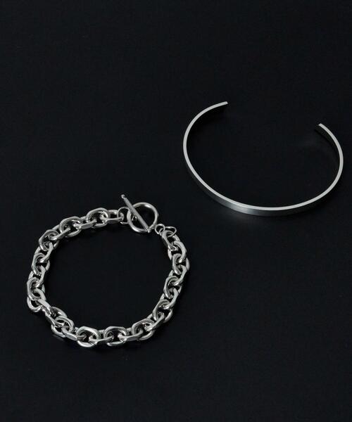 WEGO(ウィゴー)の「WEGO/【2点セット】ステンレスバングルブレス(ブレスレット・メンズ・その他1/その他2/その他3・FREE)」の1枚目の写真
