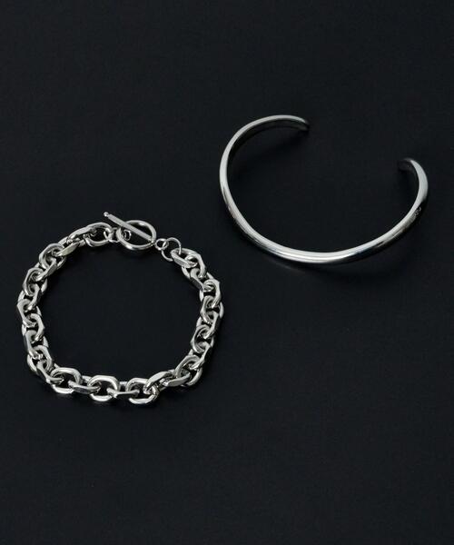 WEGO(ウィゴー)の「WEGO/【2点セット】ステンレスバングルブレス(ブレスレット・メンズ・その他1/その他2/その他3・FREE)」の2枚目の写真