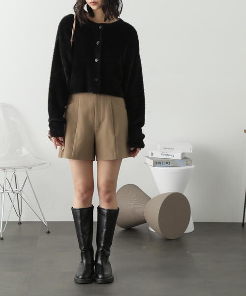 FREE'S MART（フリーズマート）の「◇前後2WAYショートシャギーショート丈ニット（カーディガン/ボレロ・レディース・ホワイト/ブラック/ブルー/ピンク・FREE）」の13枚目の写真