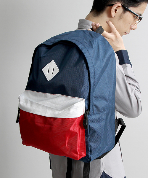 WEGO（ウィゴー）の「WEGO/プレーンデイパック（バックパック/リュック・メンズ・ホワイト/トリコロール/ブラック・FREE）」の3枚目の写真