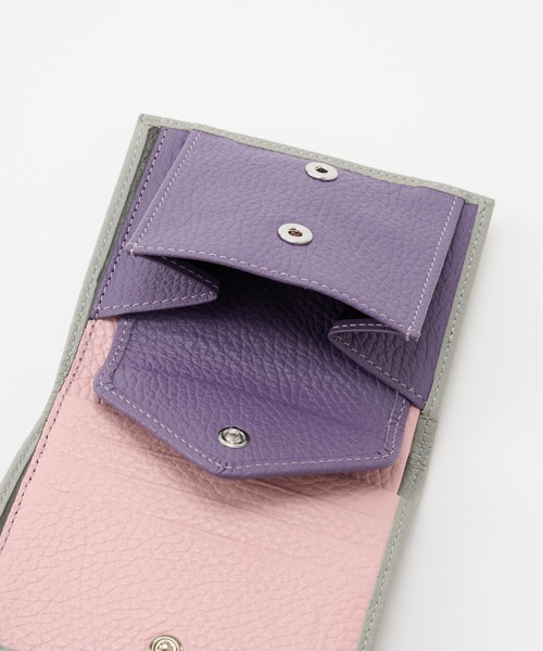 【美品】  IACUCCI / イアクッチ | CERVO レザー コンパクト マルチウォレット 財布 | パープル | レディース IACUCCI - 【美品】 IACUCCI / イアクッチ | CERVO レザー コンパクト
