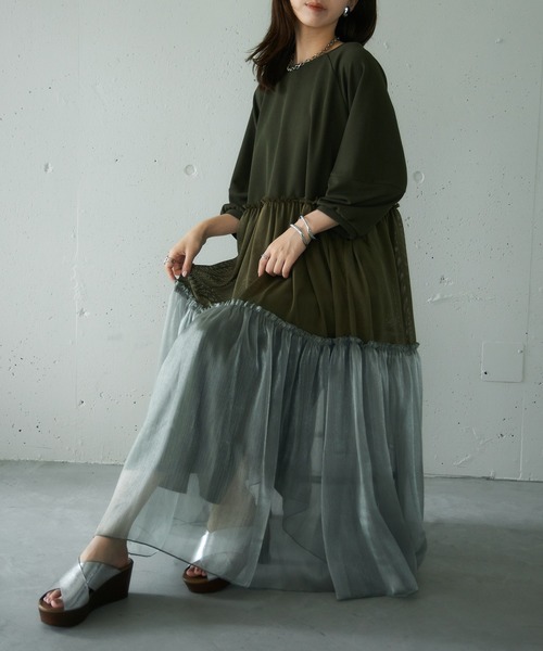 人気ワンピース新作【ADIDAS】Originals R3CD Dress☆レースシワ