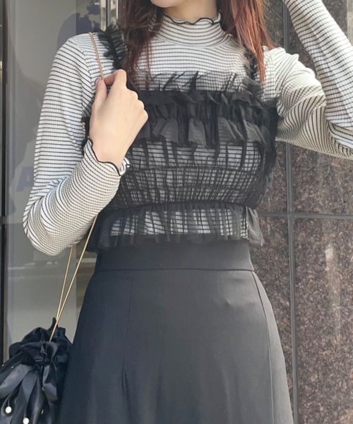 one way(ワンウェイ)の「シアーチュールキャミビスチェ(Tシャツ/カットソー・レディース・ブラック/グレー/ホワイト/ピンク・FREE)」の22枚目の写真