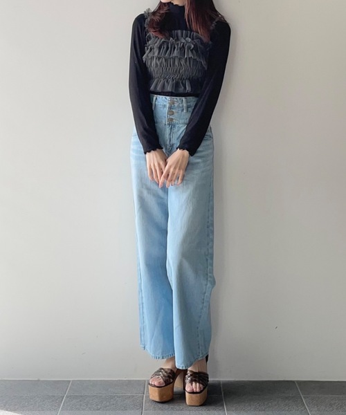 one way(ワンウェイ)の「シアーチュールキャミビスチェ(Tシャツ/カットソー・レディース・ブラック/グレー/ホワイト/ピンク・FREE)」の9枚目の写真