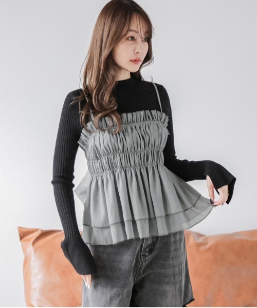 AMELY(エミリー)の「バックリボンキャミソール(キャミソール・レディース・グレー/ブラック・フリー)」の22枚目の写真